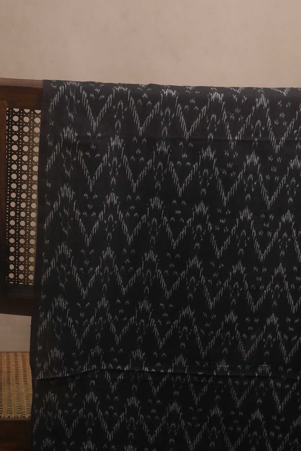 Black Ikat Cotton Fabric - Image 2