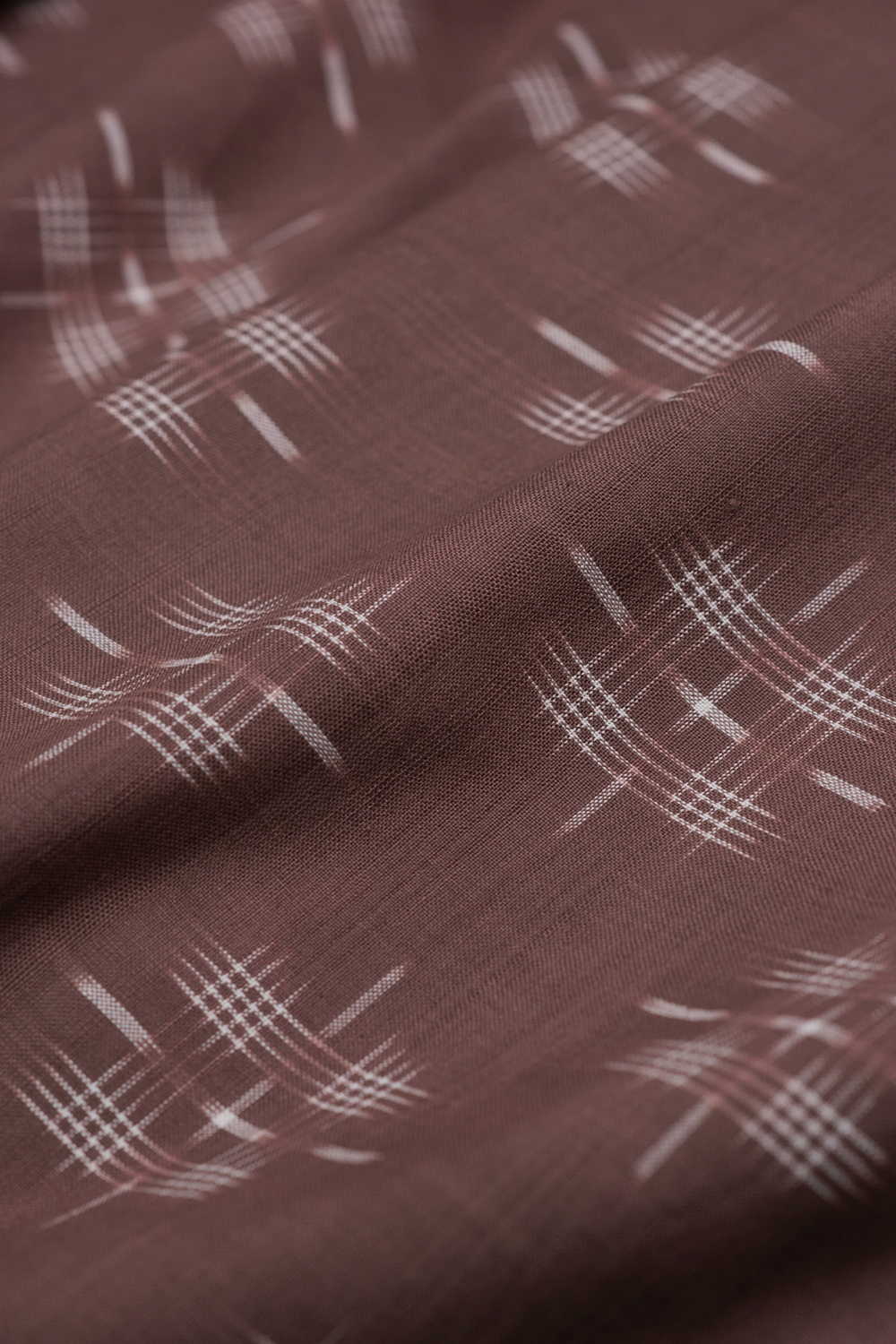 Dune Brown Ikat Cotton Fabric - Image 3