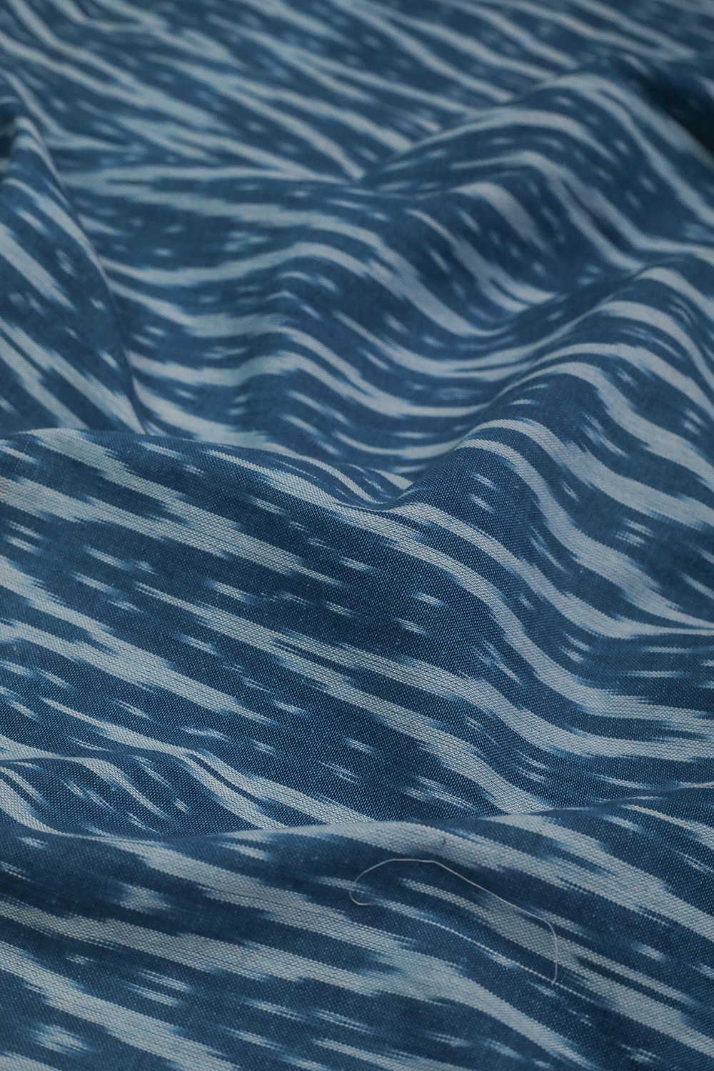 Creamy Chevron - Blue Ikat Cotton Fabric - Image 3