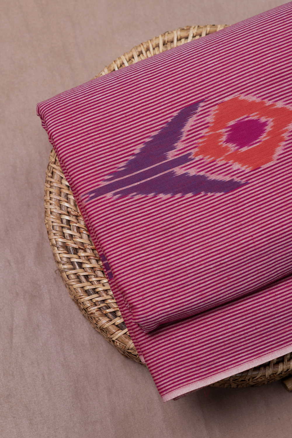 Peacock Elegance Ikat Cotton Fabric
