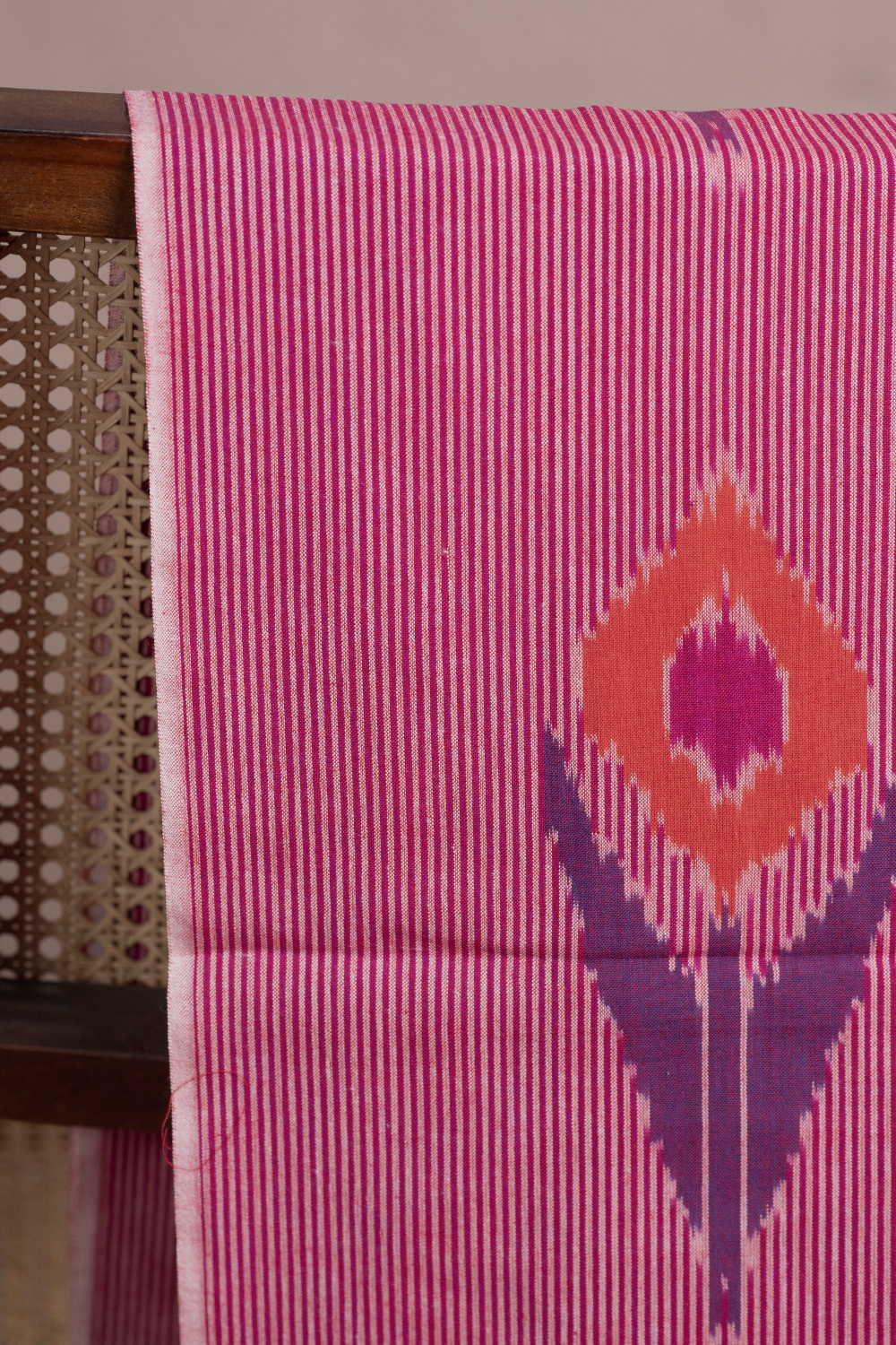 Peacock Elegance Ikat Cotton Fabric - Image 2