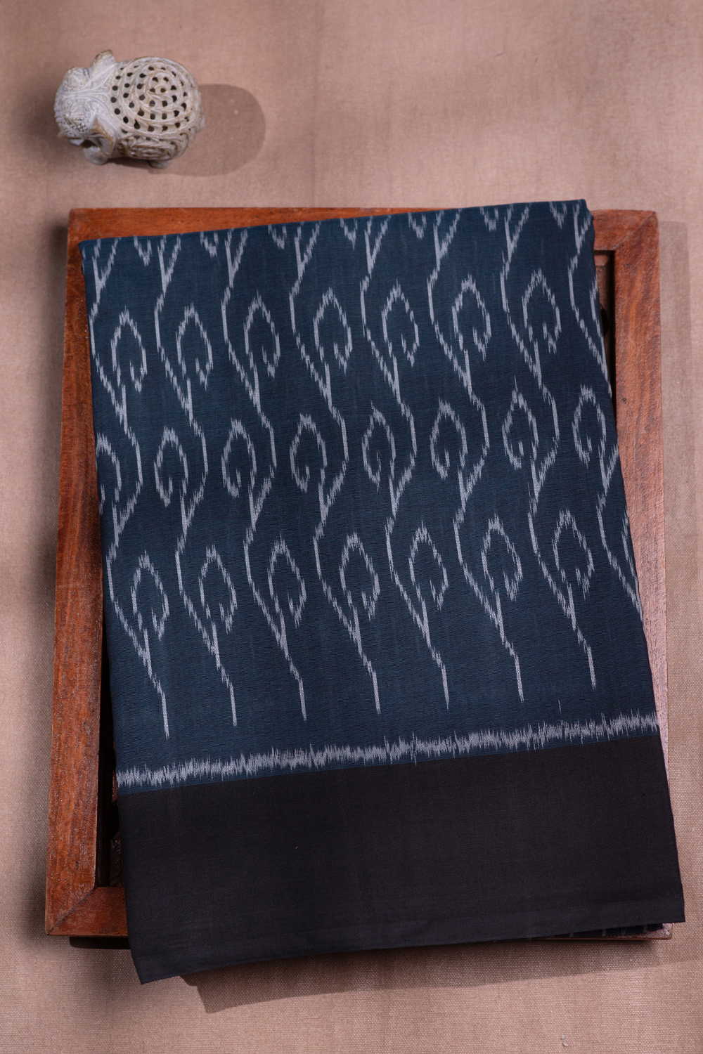 Midnight Blue Pochampally Ikat Cotton saree