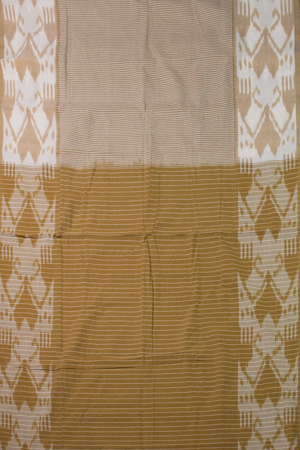 Beige Pochampally Ikat Cotton saree - Image 2
