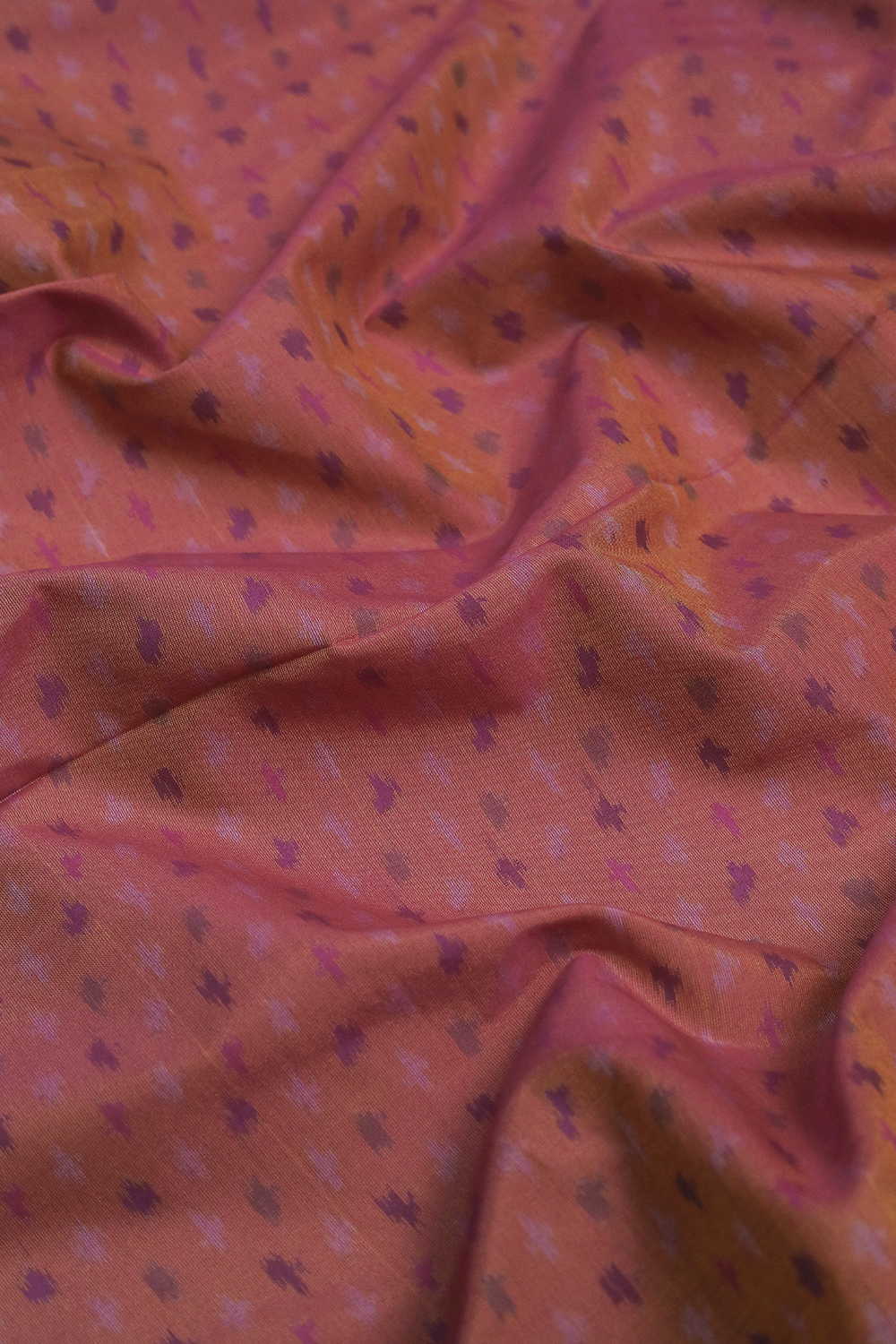 Twin Shaded Brown  Ikat Silk Cotton Fabric - Image 3