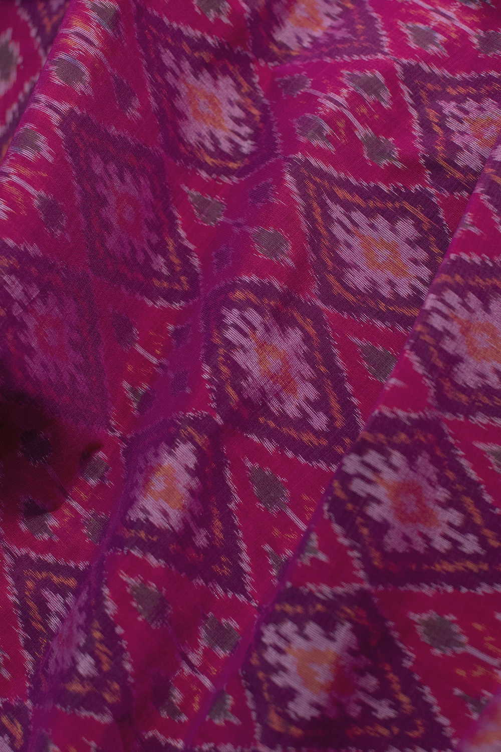 Pink Ikat Silk Cotton Fabric - Image 2