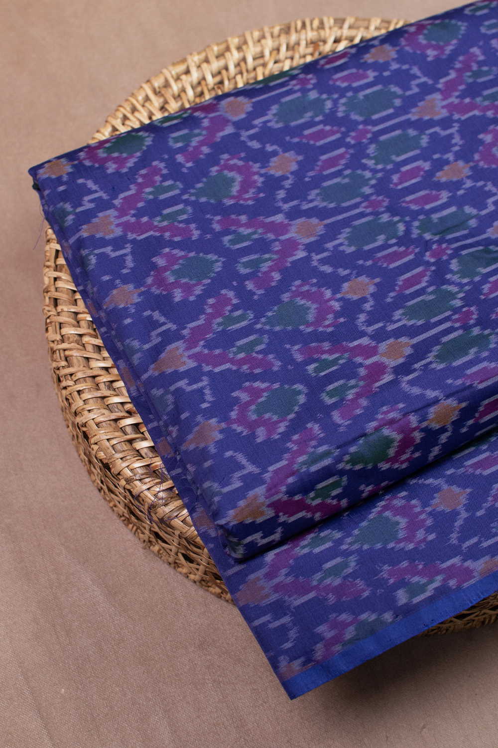 Violet Ikat Silk Cotton Fabric