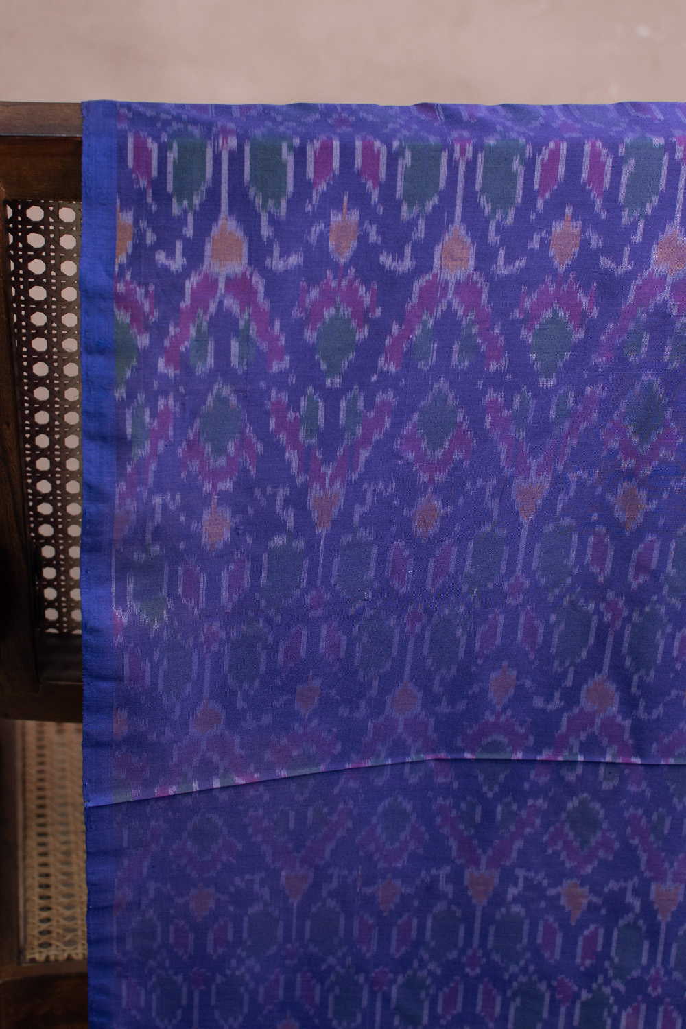 Violet Ikat Silk Cotton Fabric - Image 3