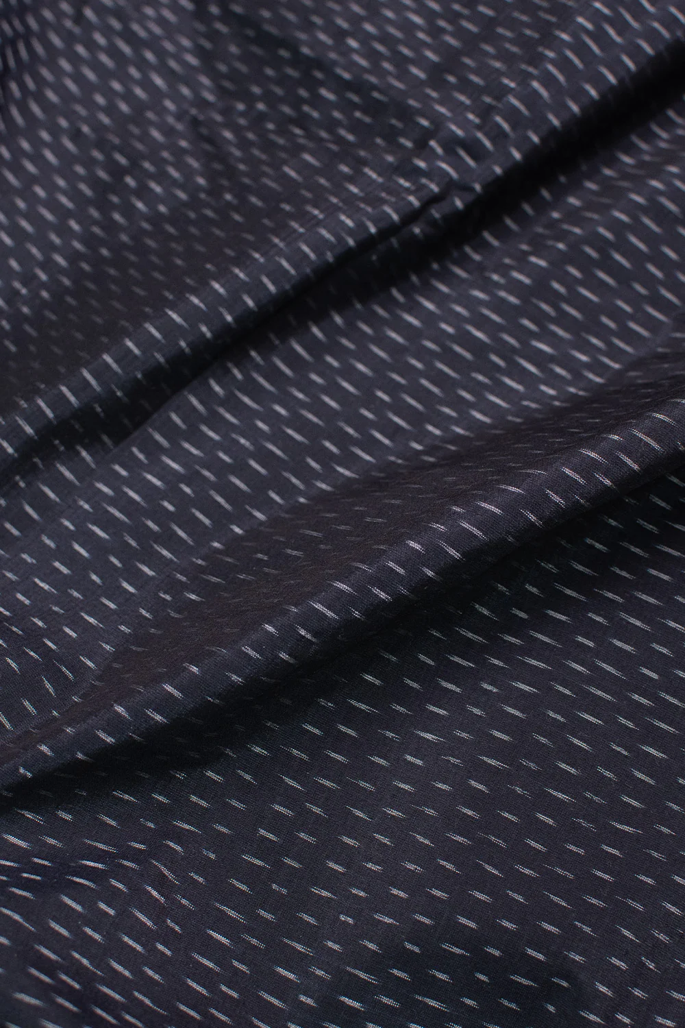 Tiny Line - Black Ikat Silk Cotton Fabric - Image 2