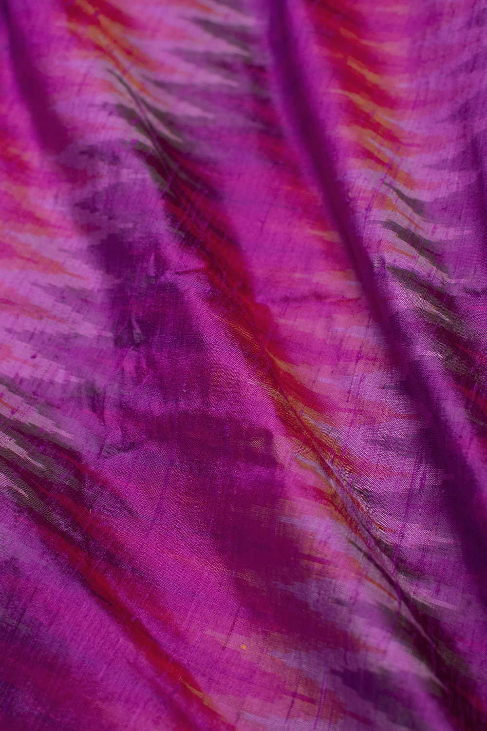 Purple Pattern Ikat Silk Fabric - Image 2