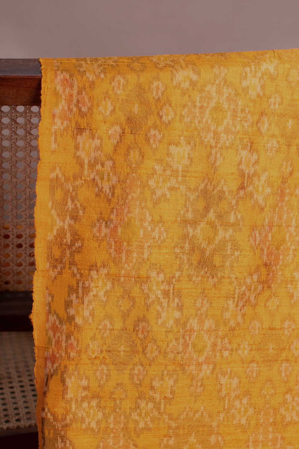Bumblebee Yellow Ikat Silk Fabric