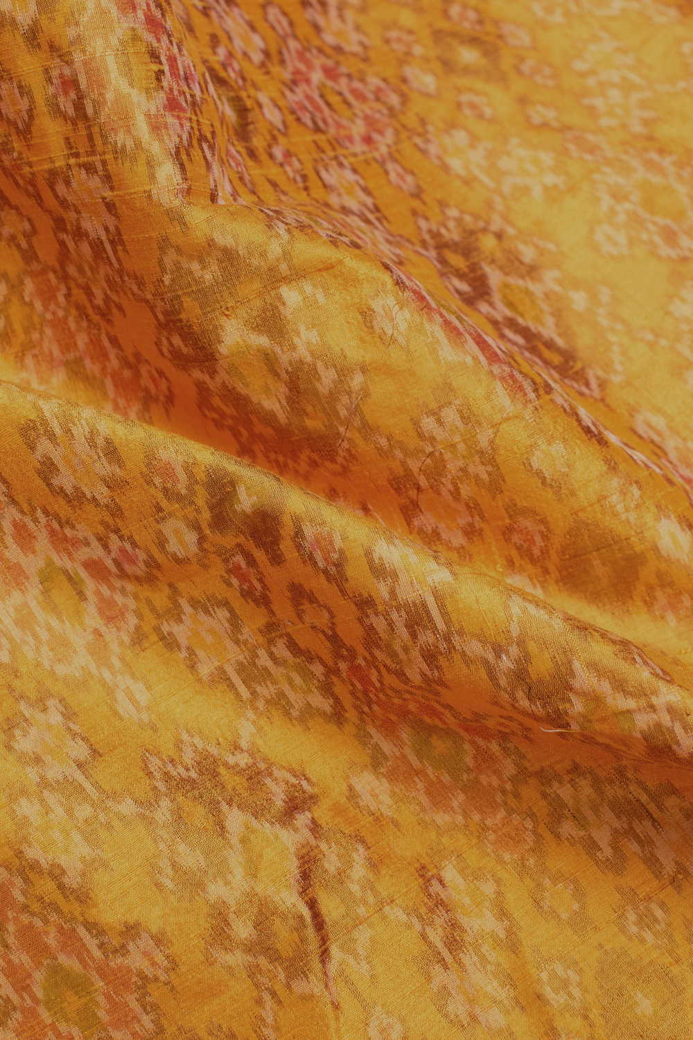 Bumblebee Yellow Ikat Silk Fabric - Image 2