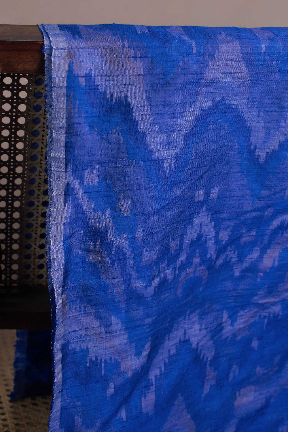 Blue Ink Stories Ikat Silk Fabric - Image 2