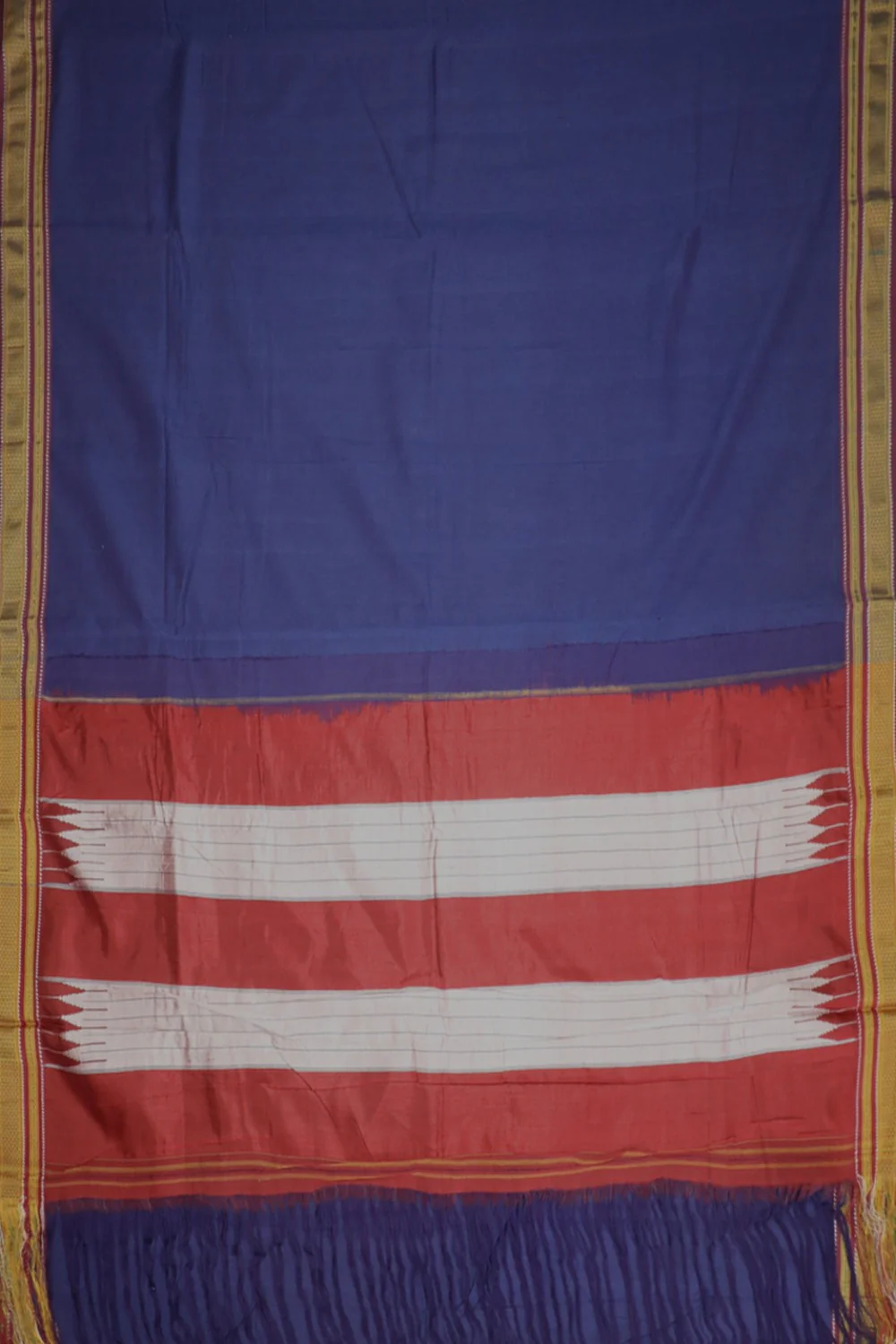 Egyptian Blue Ilkal Cotton Saree - Image 2