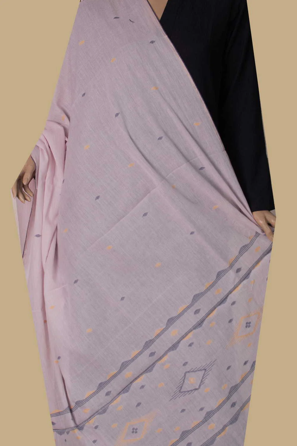 Light Shade of Pink Jamdani Cotton Dupatta