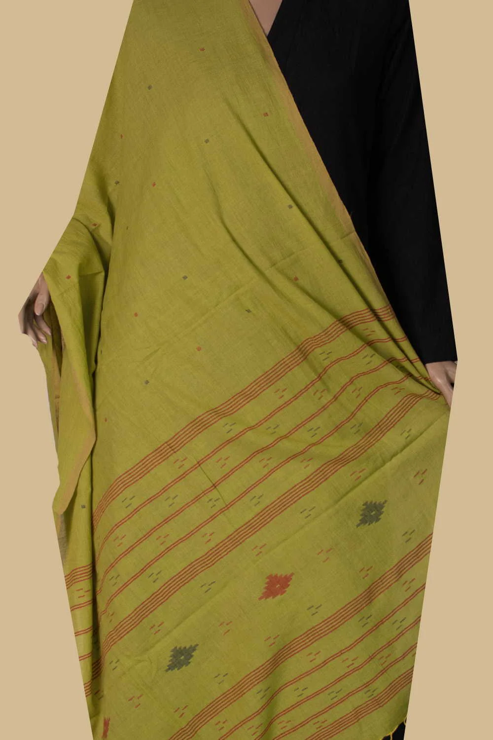 Lighter Green Jamdani Cotton Dupatta
