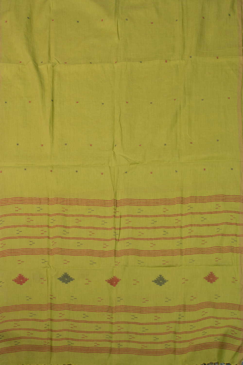 Lighter Green Jamdani Cotton Dupatta - Image 3