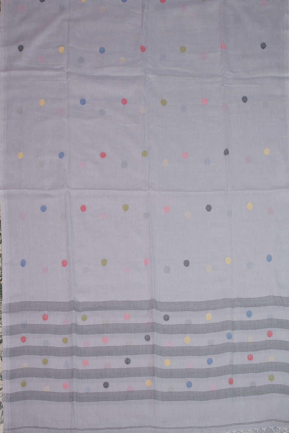 Motifs on Grey Jamdani Cotton Dupatta - Image 3