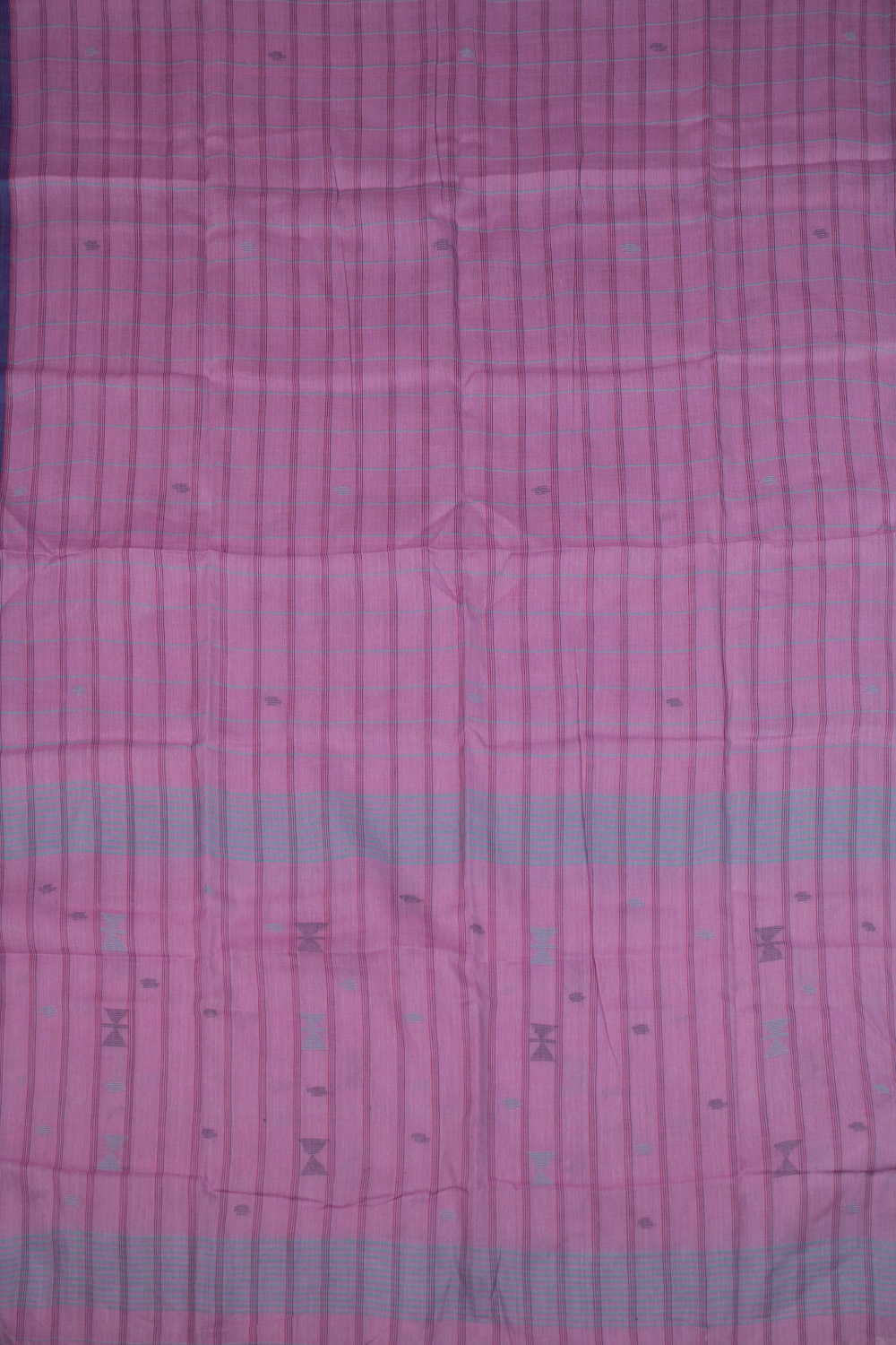 Stripes on Pink Jamdani Cotton Dupatta - Image 3