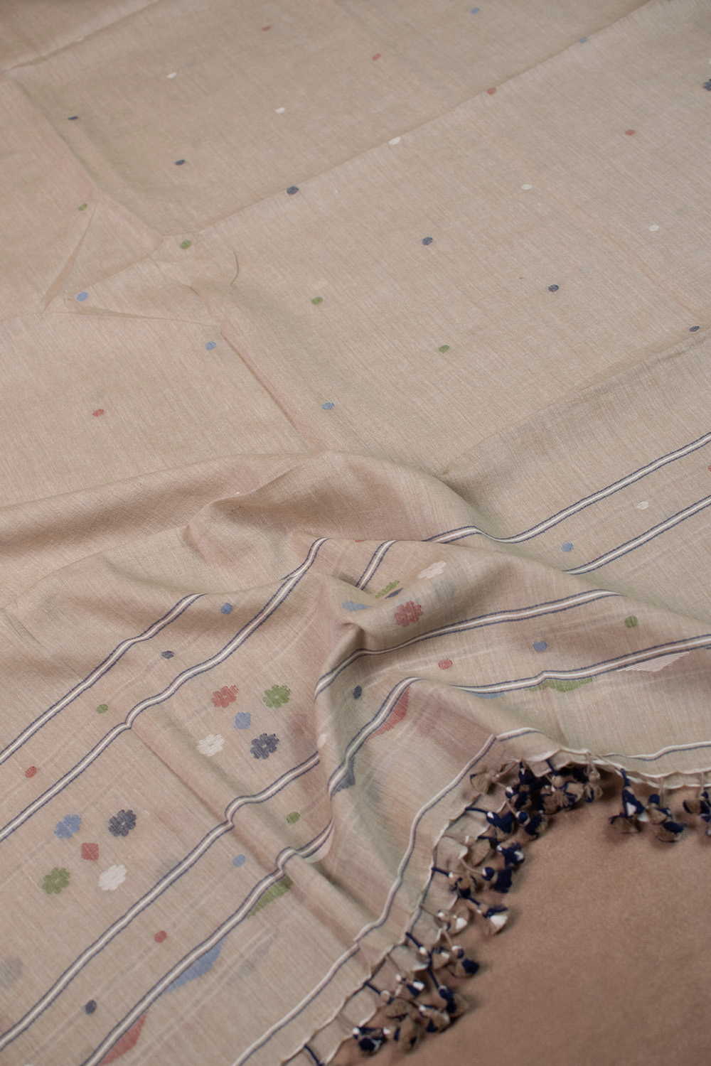 Beige Shaded Jamdani Cotton Dupatta