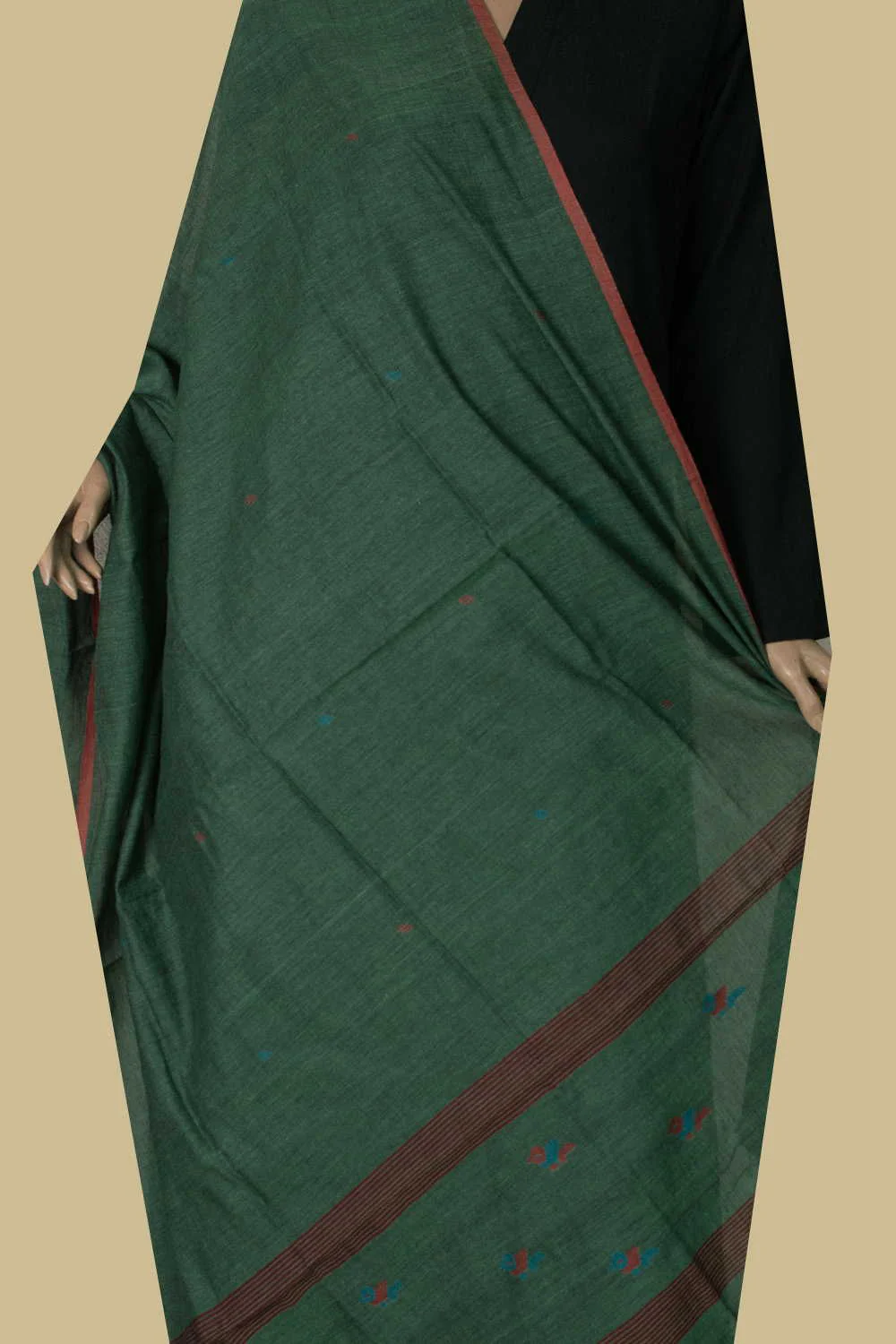 Green Shaded Jamdani Cotton Dupatta