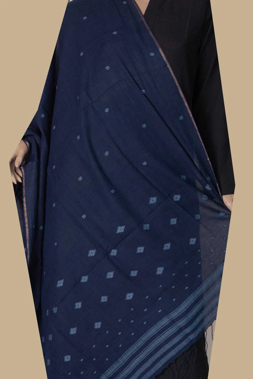 Shade of Indigo Jamdani Cotton Dupatta