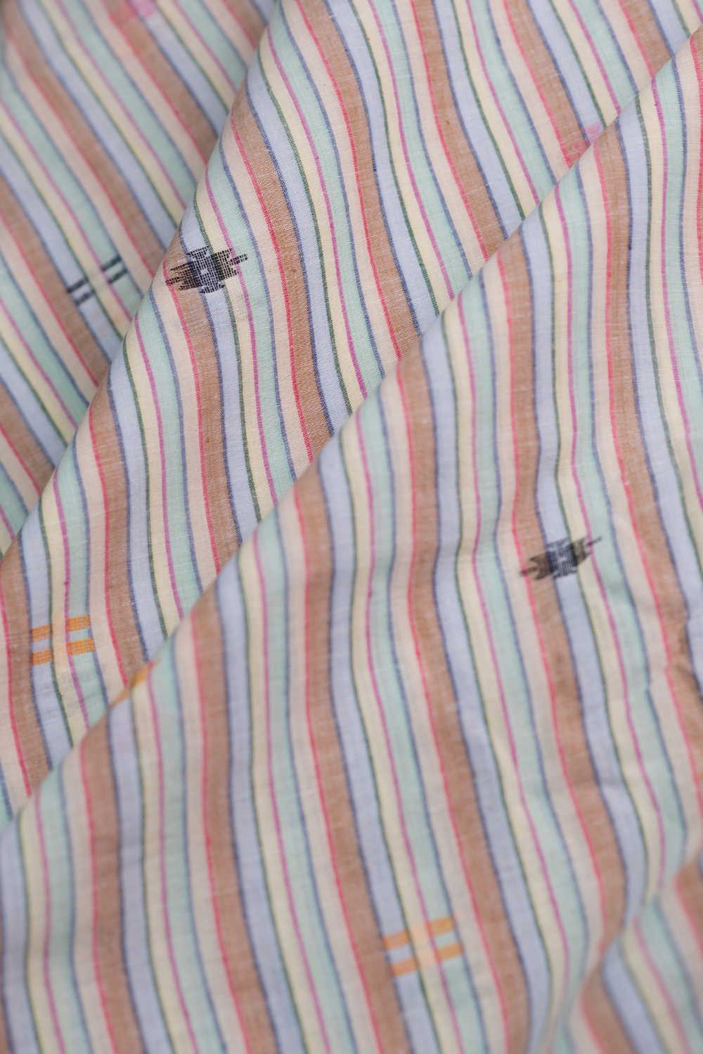 Rainbow stripe Jamdani Cotton Fabric - Image 3
