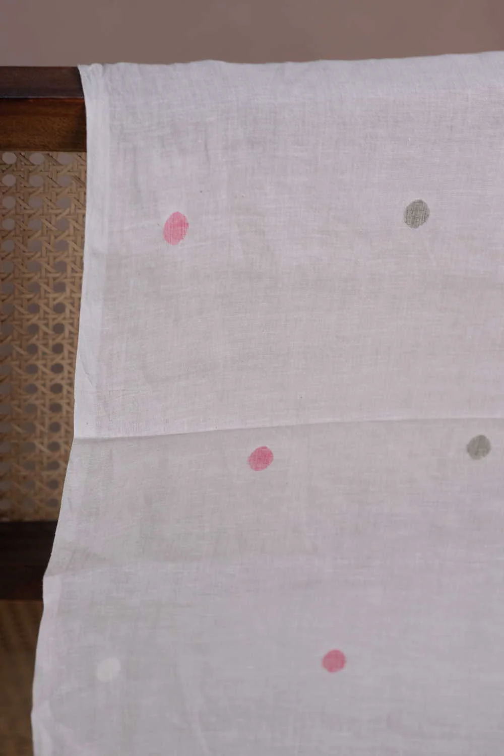 Colorburst Butta on Cream Jamdani Cotton Fabric