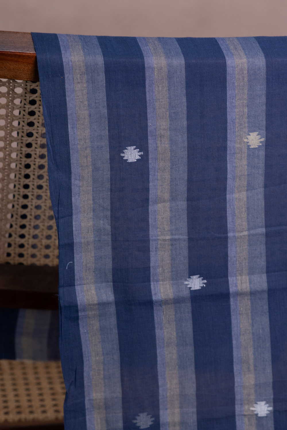 Stripe with Butta Jamdani Cotton Fabric - Image 2