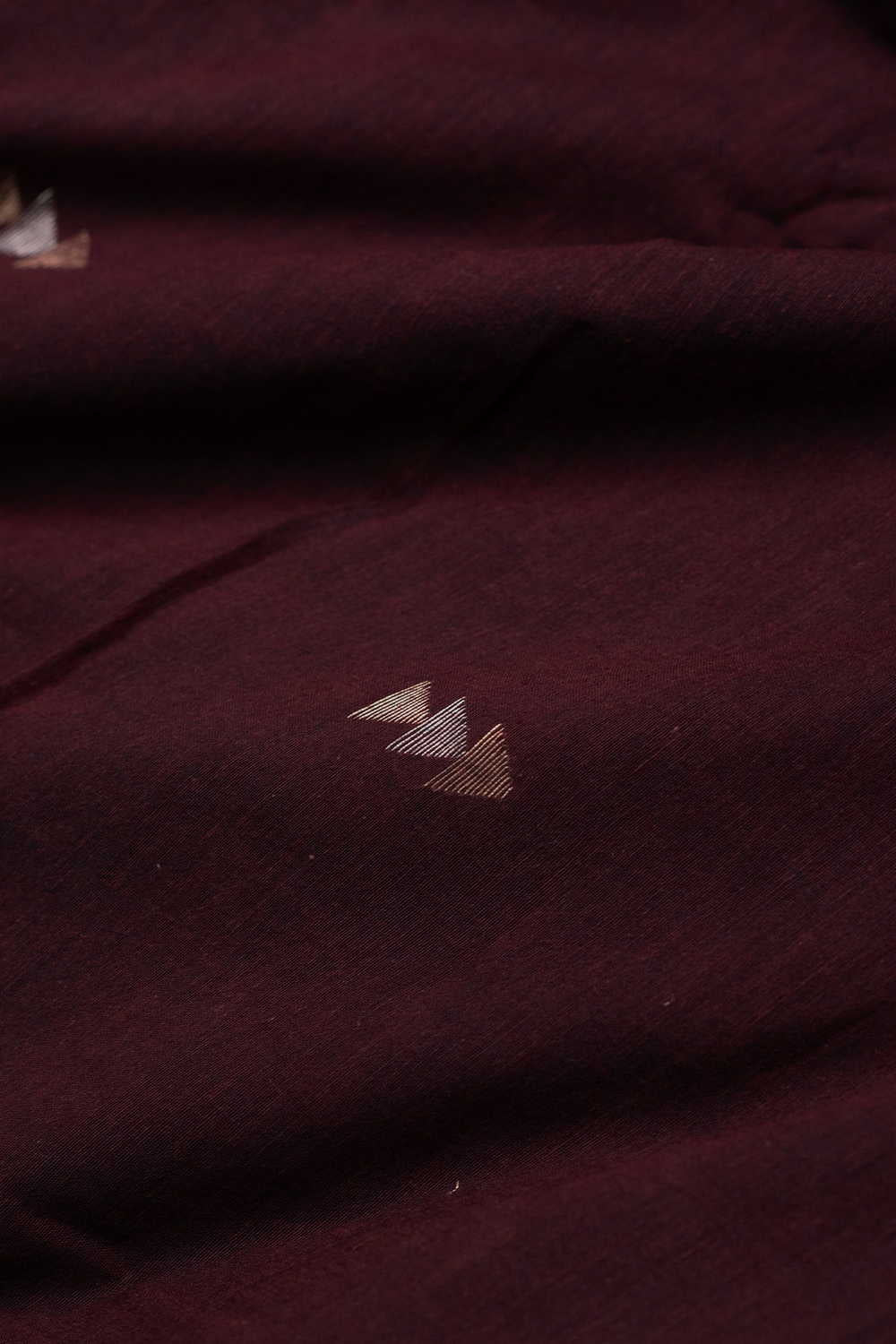 Brown with Zari Motifs Jamdani Cotton Fabric - Image 3