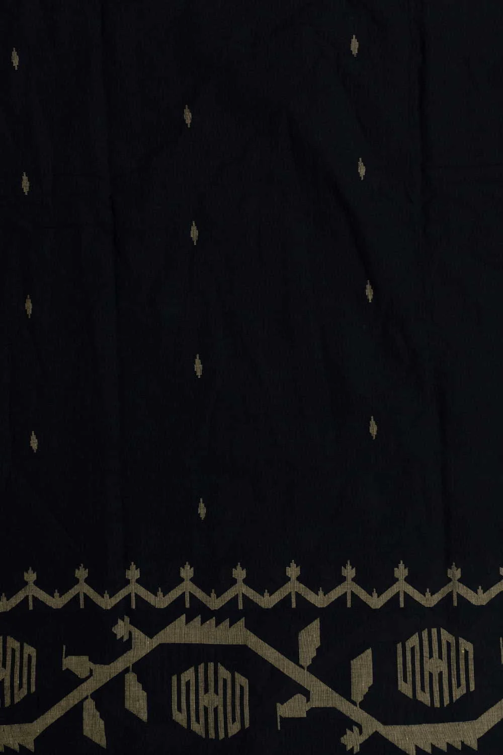 Black Border Jamdani Cotton Fabric - Image 2