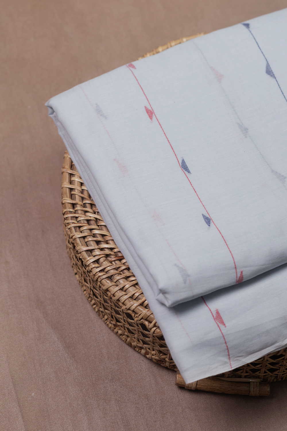 Ice Blue Jamdani Cotton Fabric