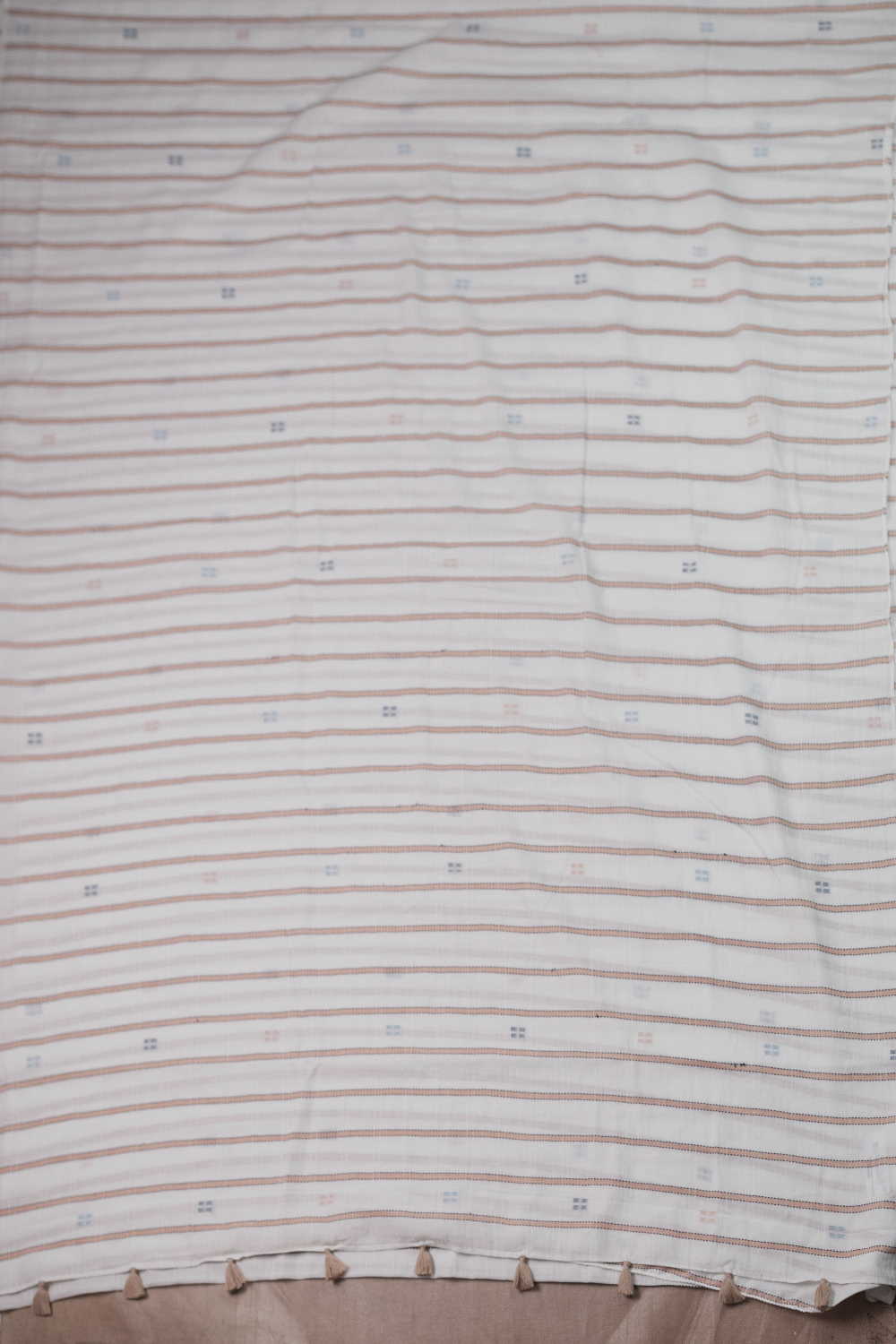Stripe & Butta Jamdani Cotton Saree - Image 3