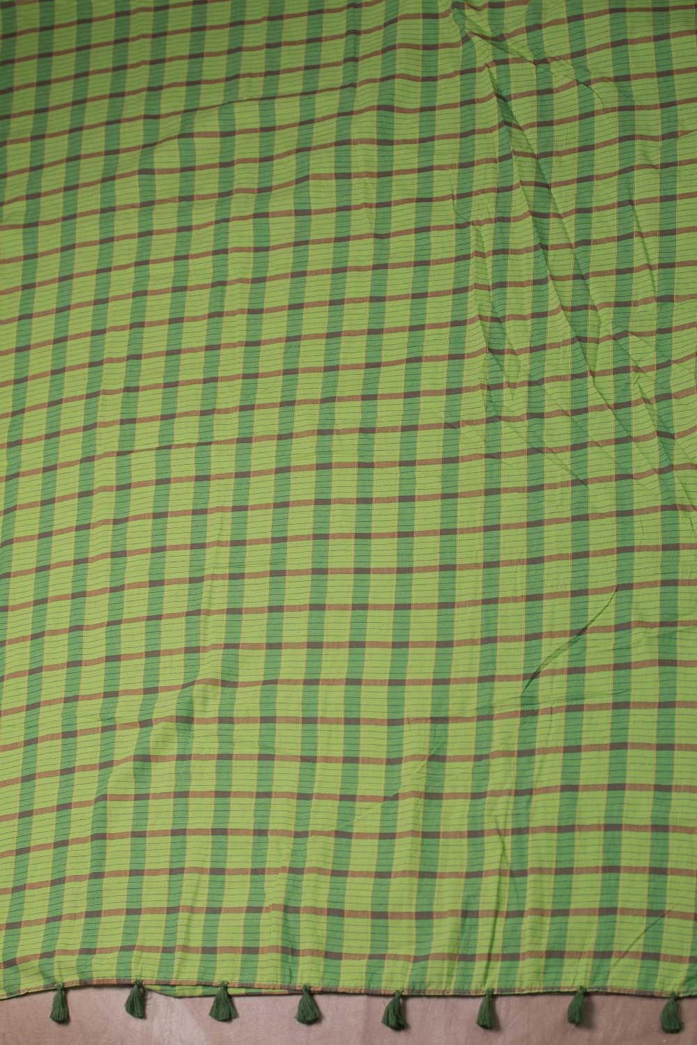Brighter Green Handwoven Cotton Saree - Image 2