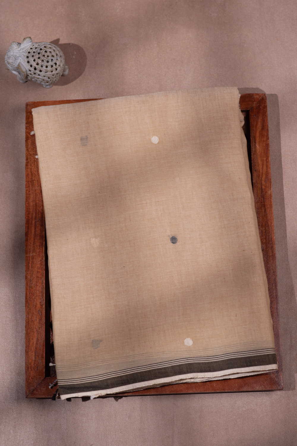 Darker Beige Jamdani Cotton saree