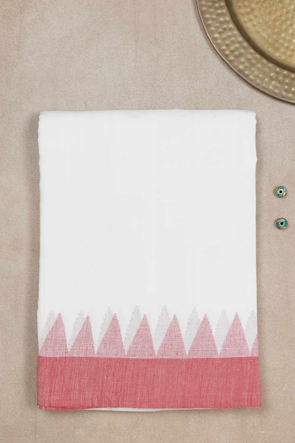 Oatmeal Cream Jamdani Cotton saree