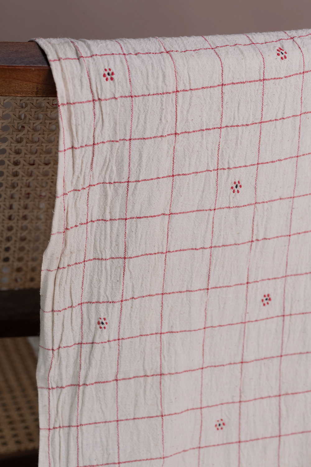 Checks with Butta Kala Cotton Fabric - Image 3