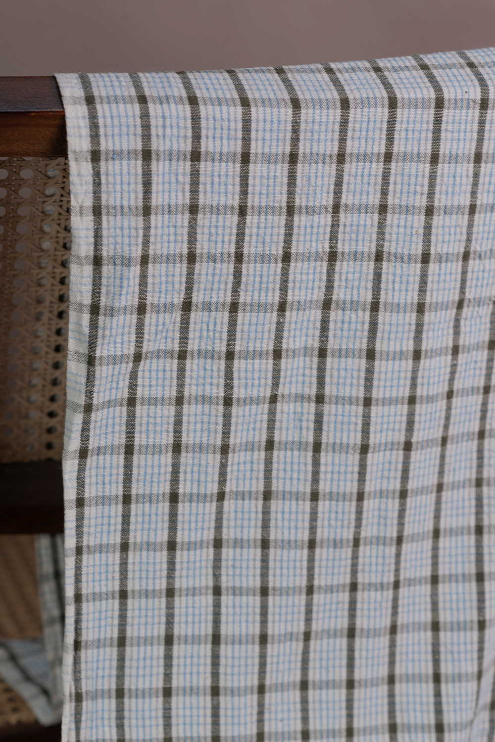 Checkered Pattern Kala Cotton Fabric