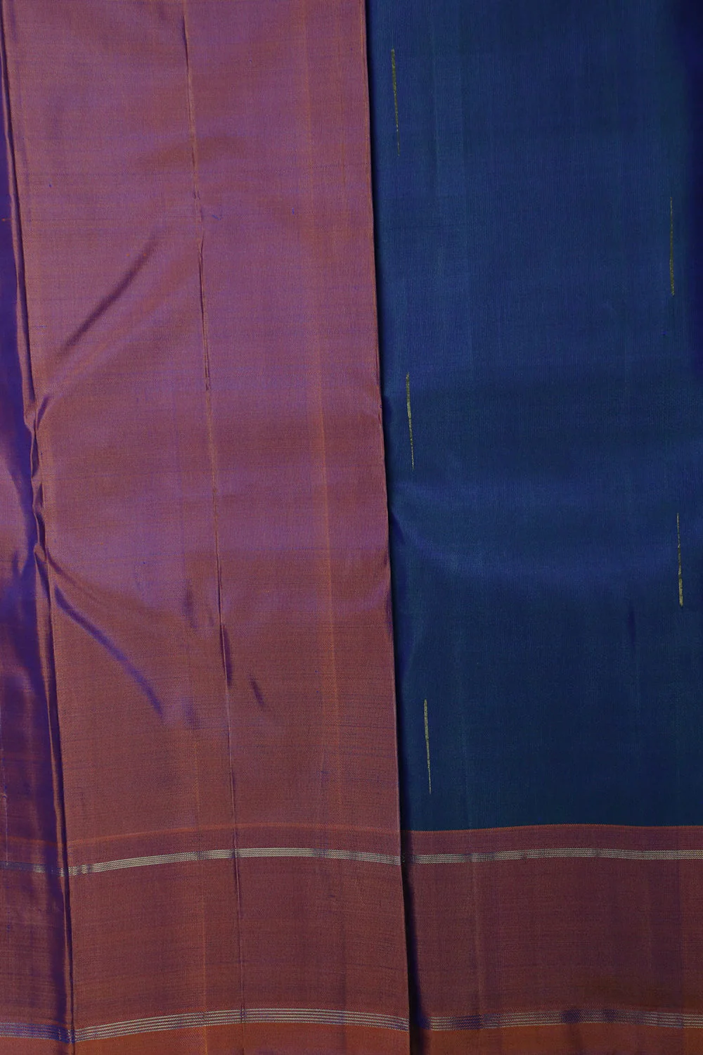 Deep Blue Kanchipuram Silk Saree - Image 4