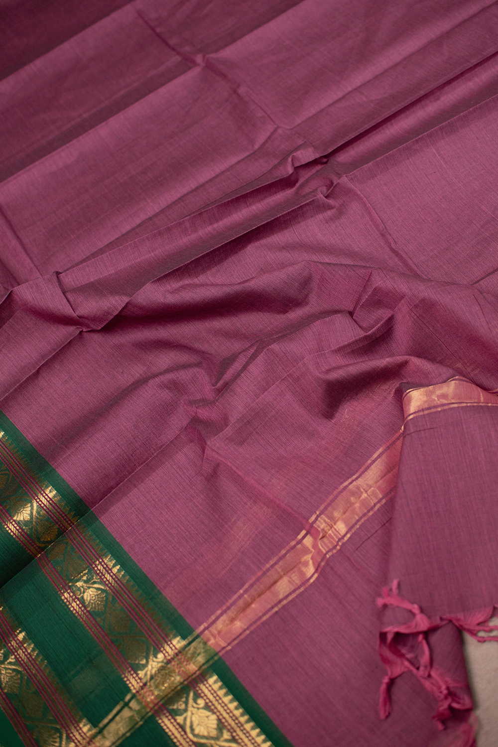 Shade of Pink Kanchipuram Cotton Dupatta - Image 4