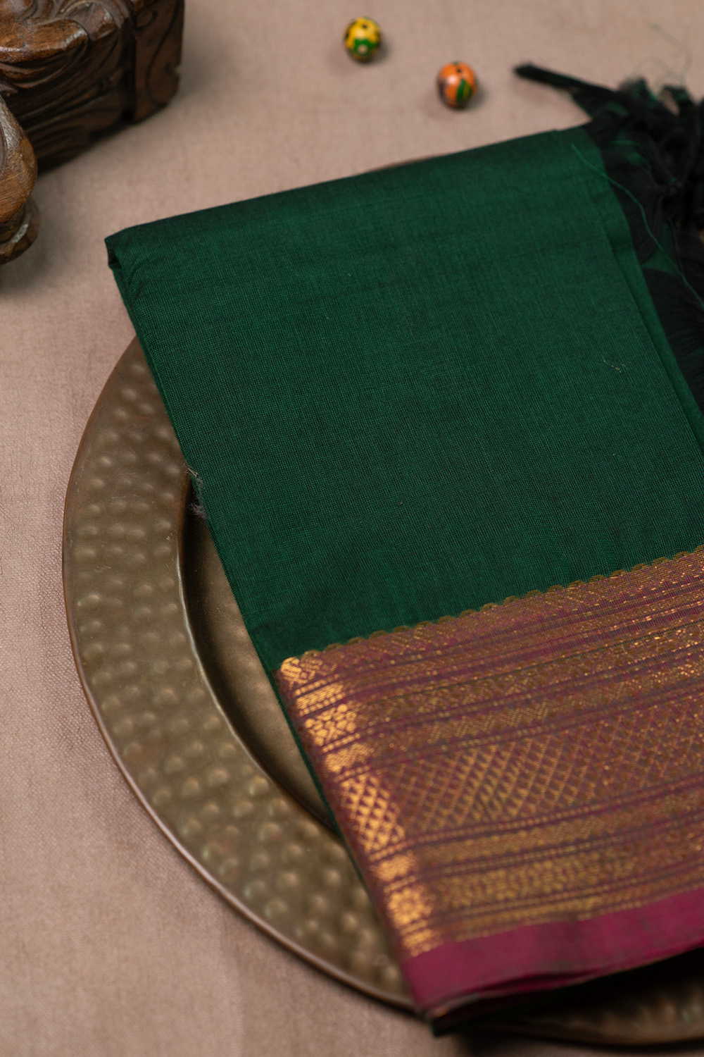 Darker Green Kanchipuram Cotton Dupatta