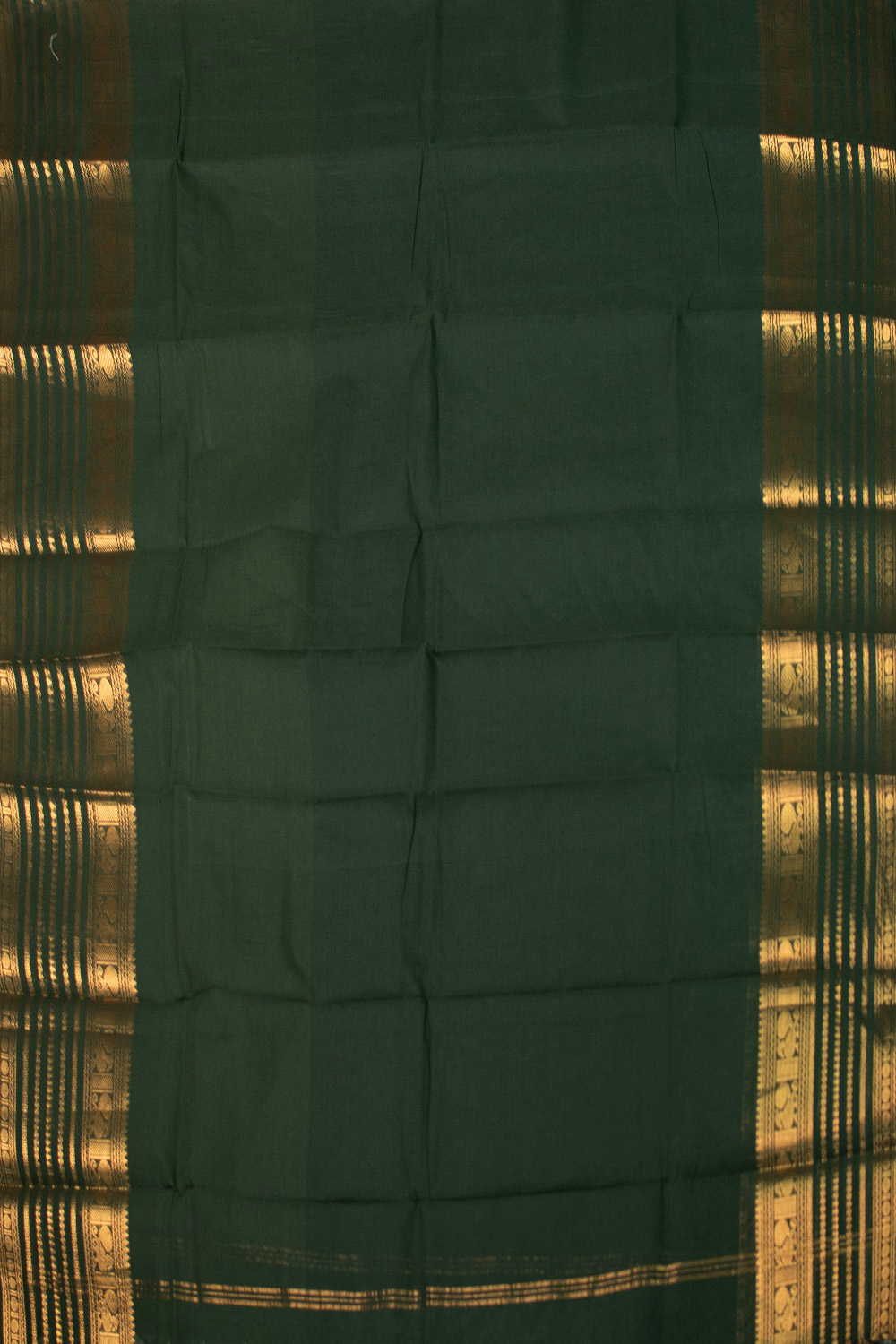 Deep Green Kanchipuram Cotton Dupatta - Image 3