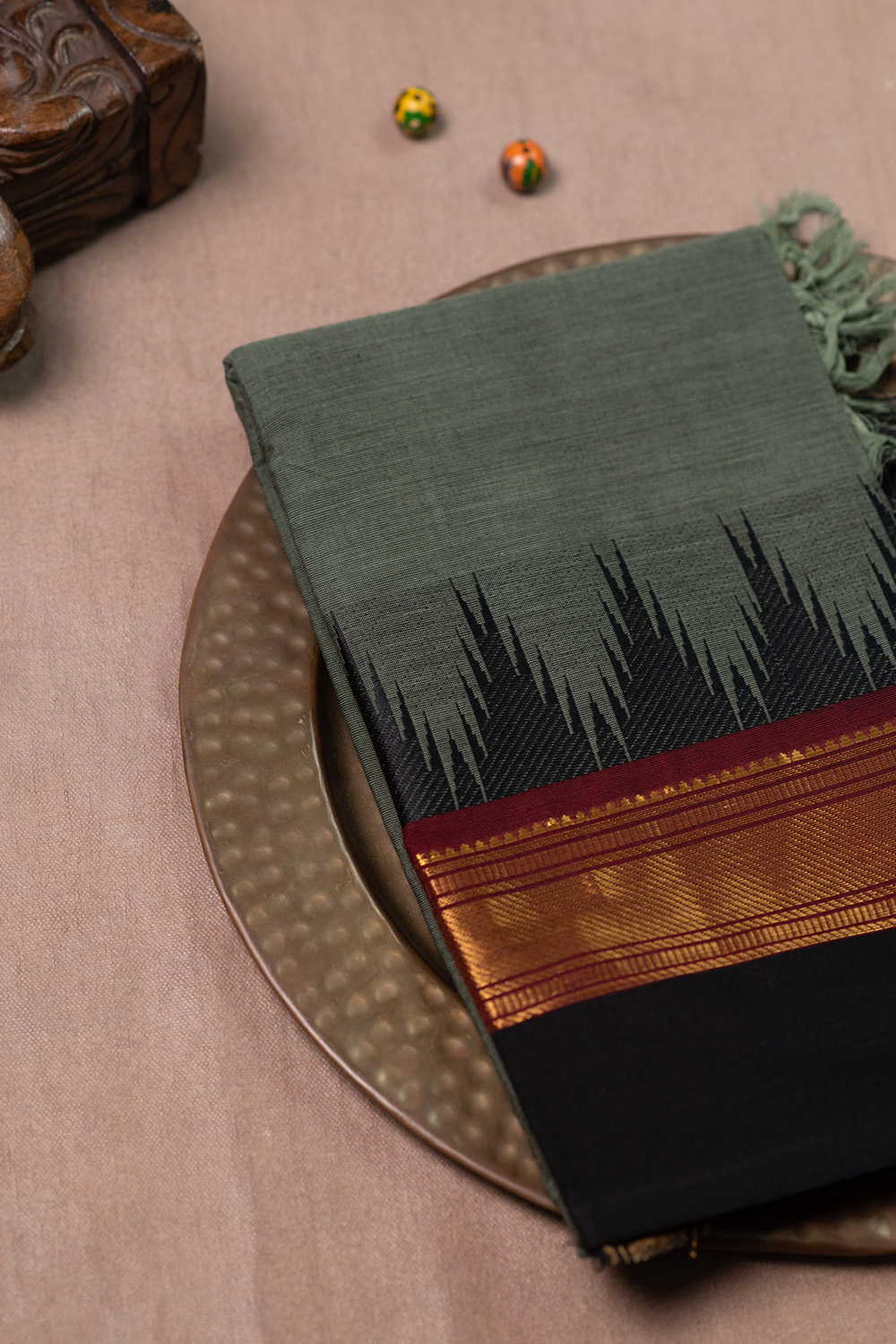 Green Shaded Kanchipuram Cotton Dupatta
