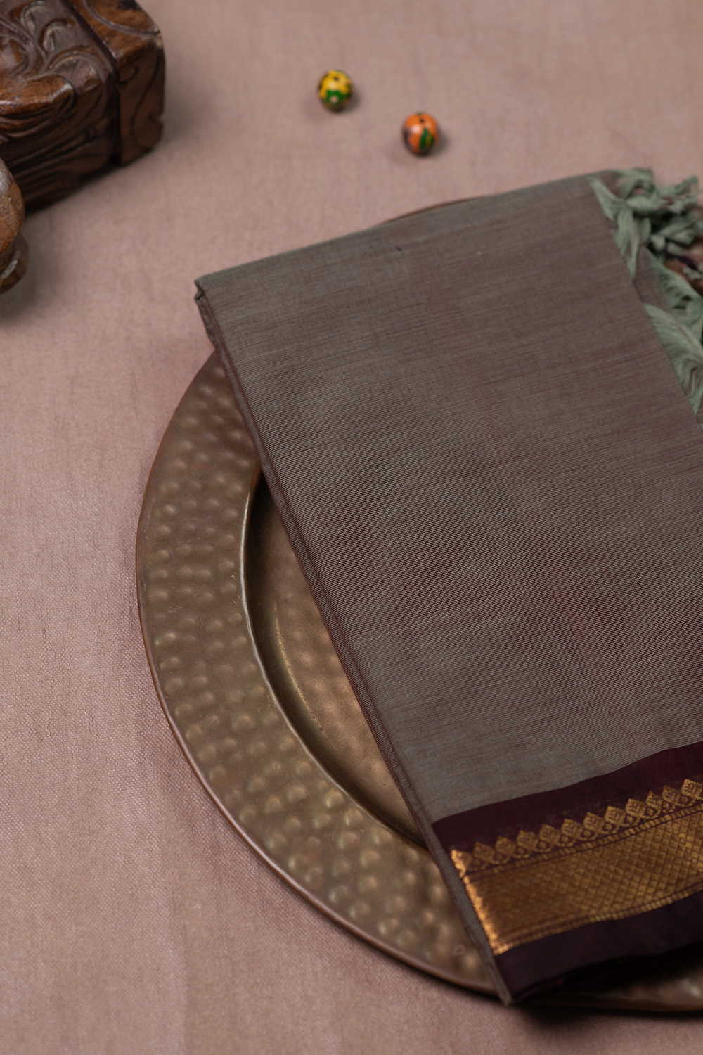 Twin Shaded Green Kanchipuram Cotton Dupatta