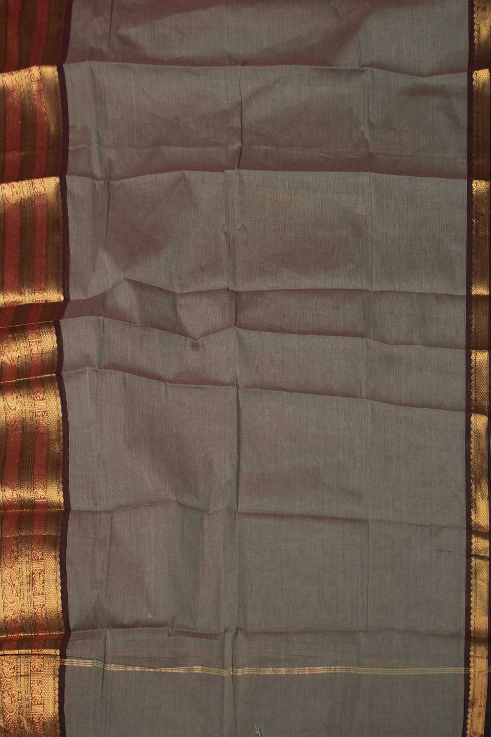 Twin Shaded Green Kanchipuram Cotton Dupatta - Image 3