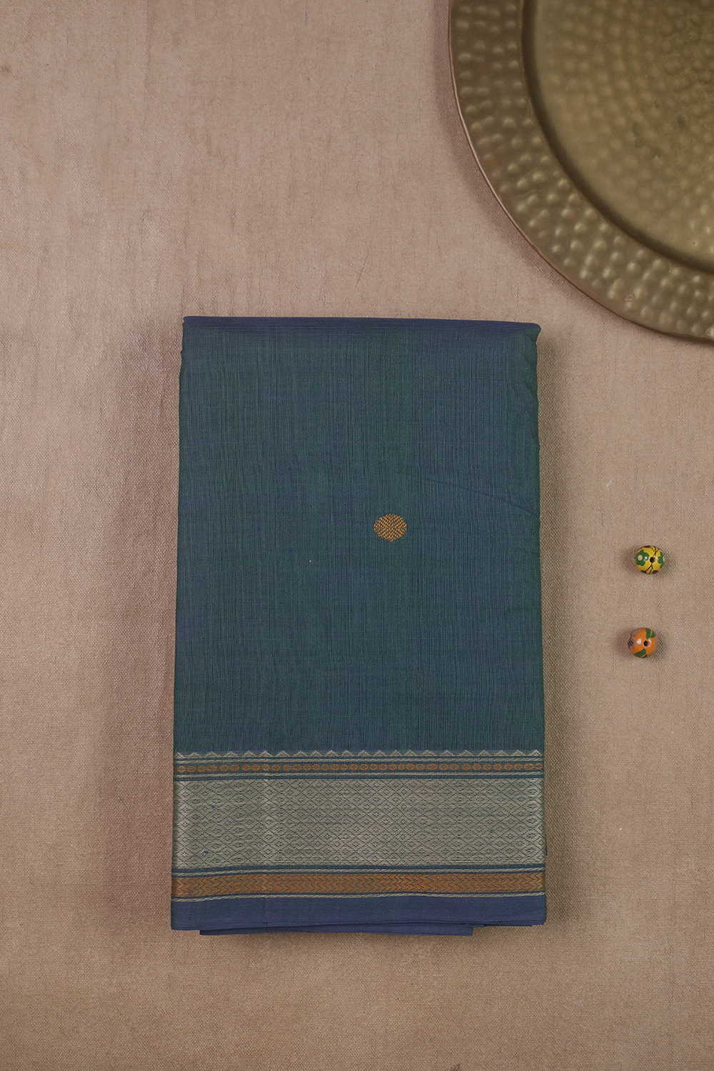 Twin Shade Blue Kanchipuram Cotton saree
