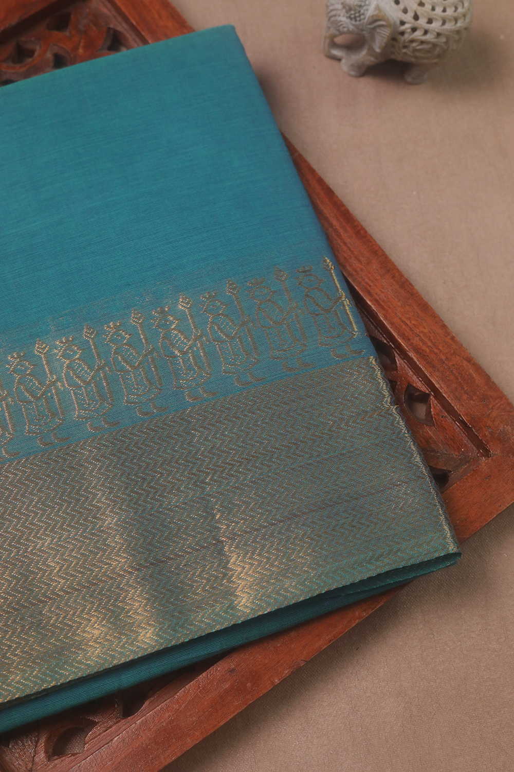 Shade of Blue Kanchipuram Cotton saree