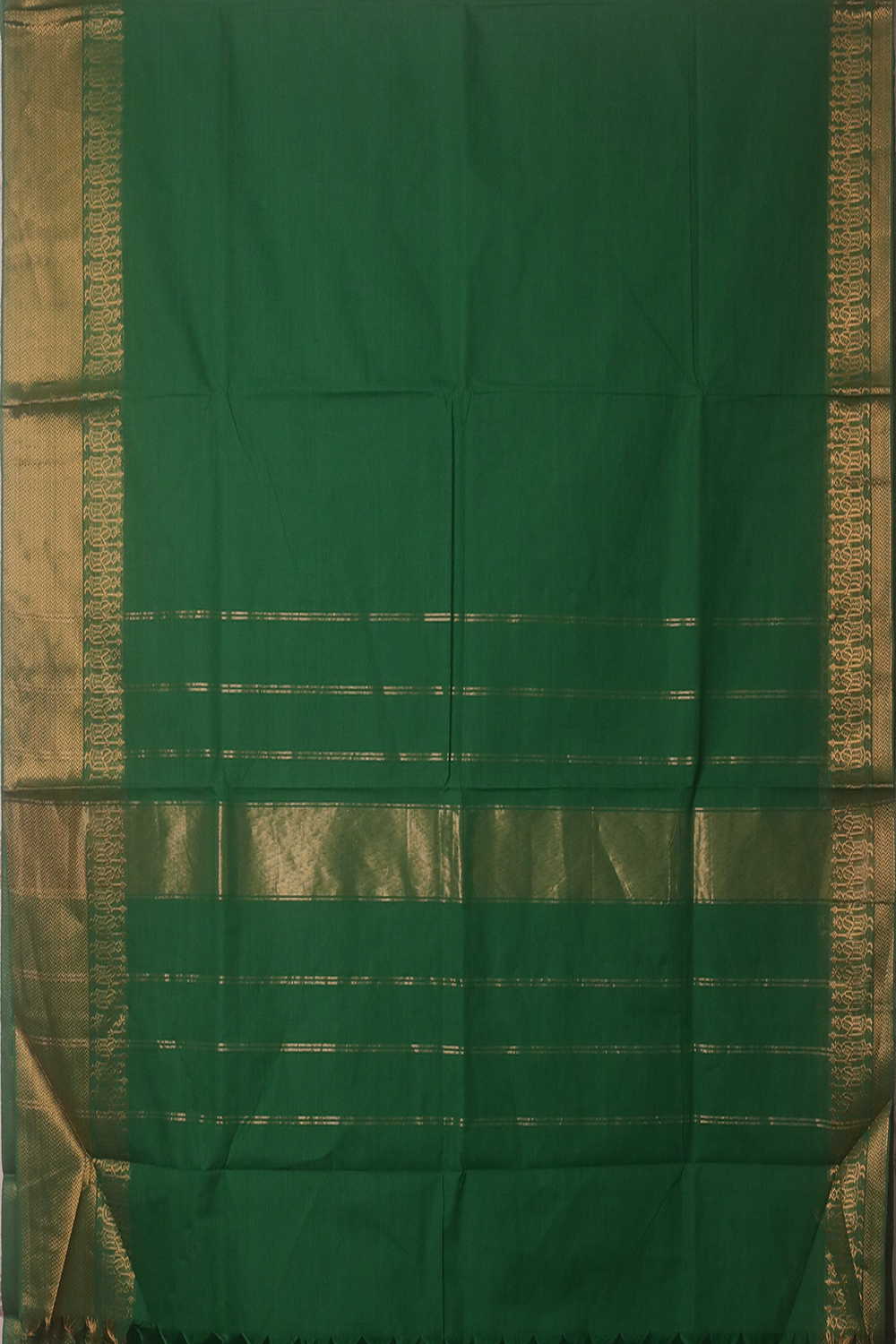 Zari Border with Green Kanchipuram Cotton saree - Image 2