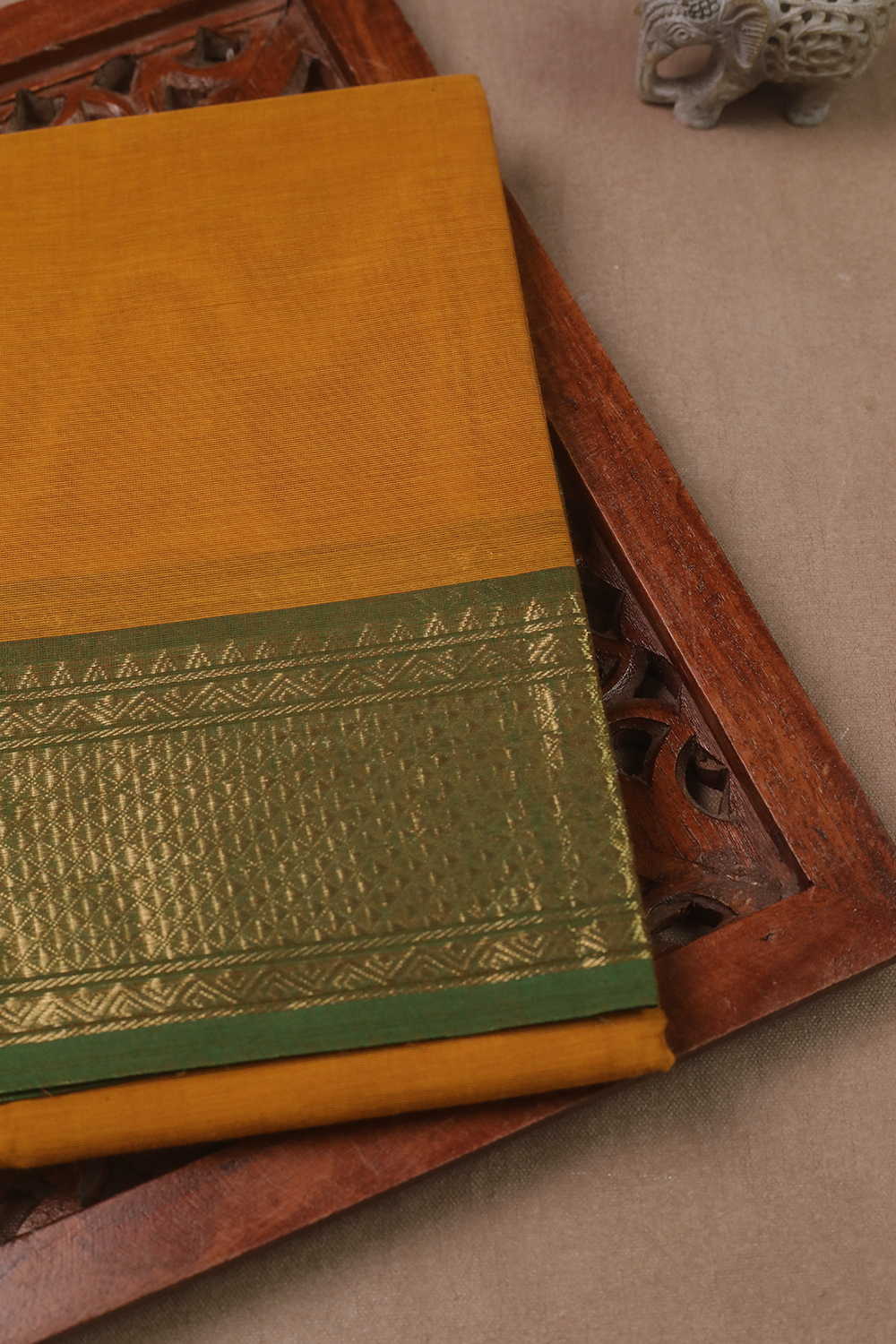 Traditional Yellow - Zari Border Kanchipuram Cotton saree