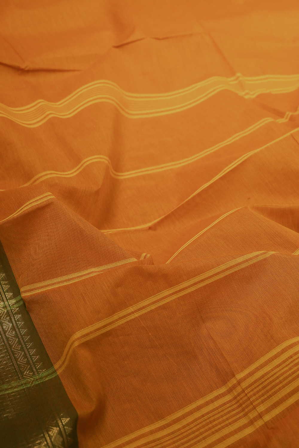 Traditional Yellow - Zari Border Kanchipuram Cotton saree - Image 2