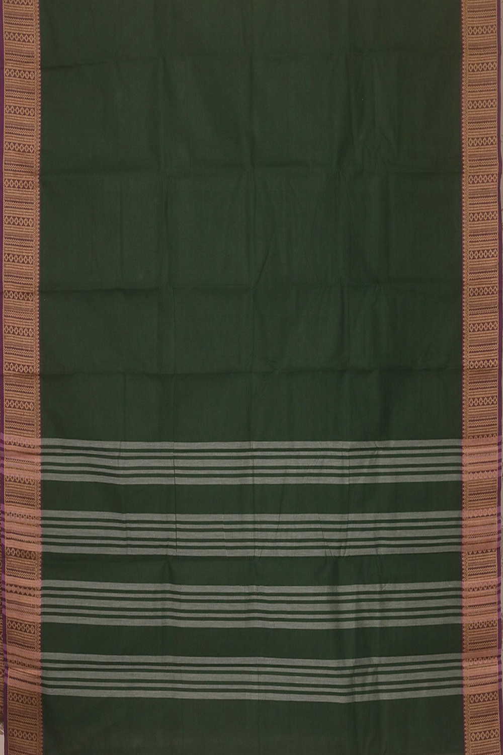 Deep Green Kanchipuram Cotton saree - Image 2
